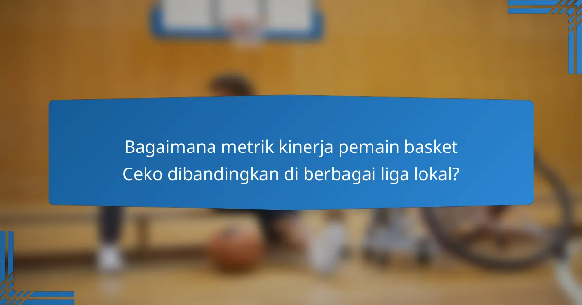 Bagaimana metrik kinerja pemain basket Ceko dibandingkan di berbagai liga lokal?